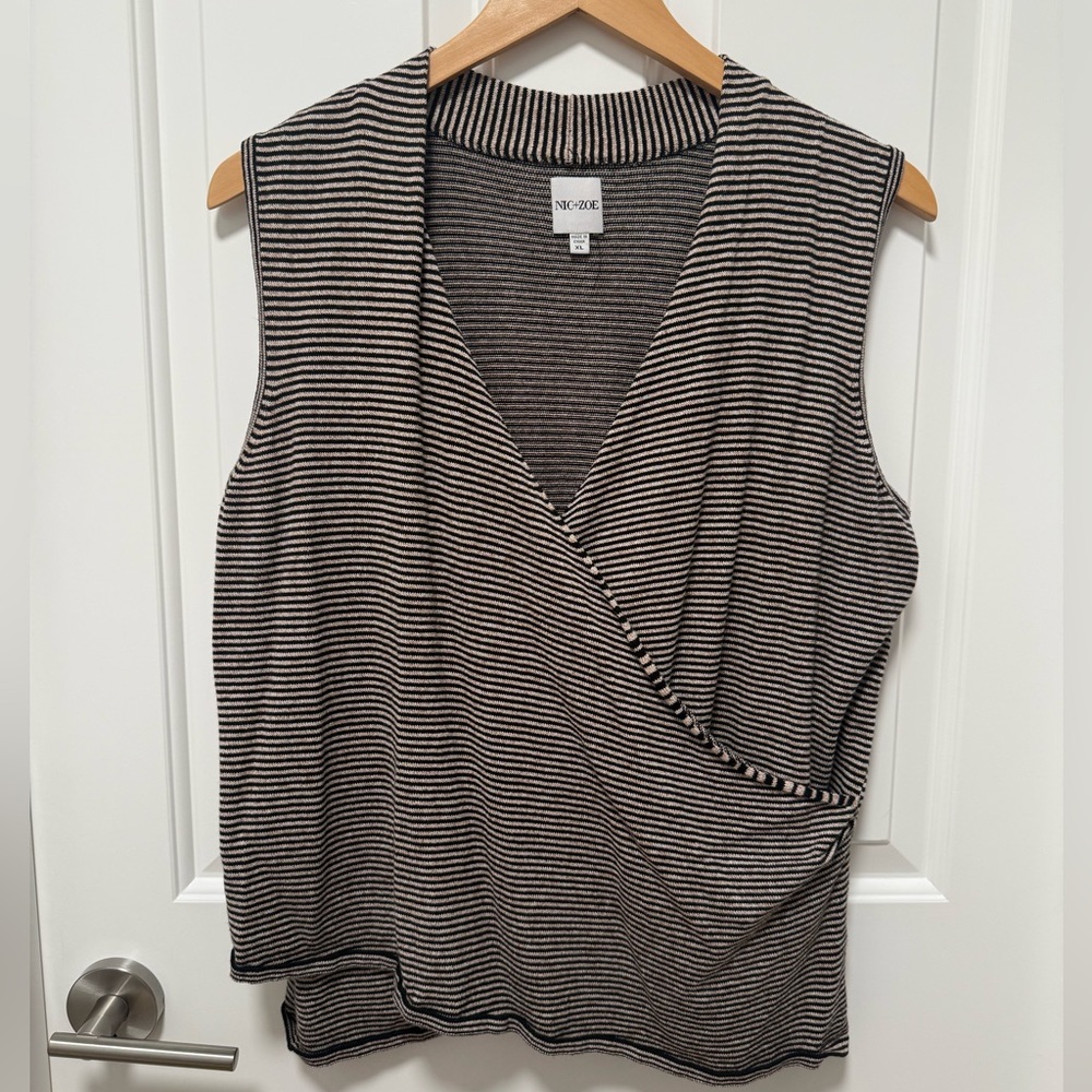 Nic + Zoe Stripe Wrap Top